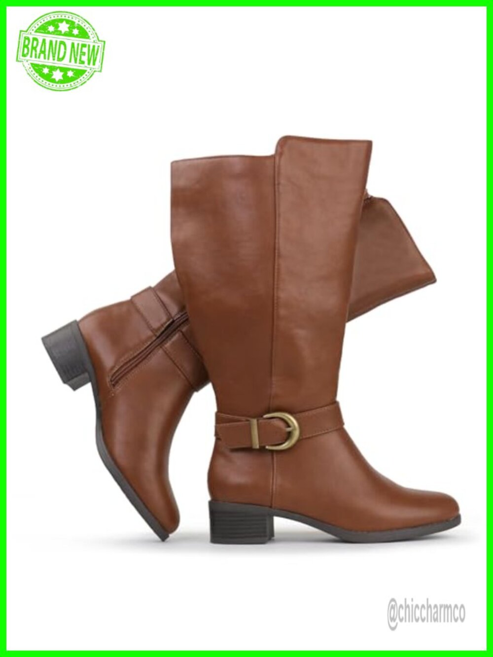 Extra Wide Calf Knee High Pull On Boots Side Zipper Low Block Heel